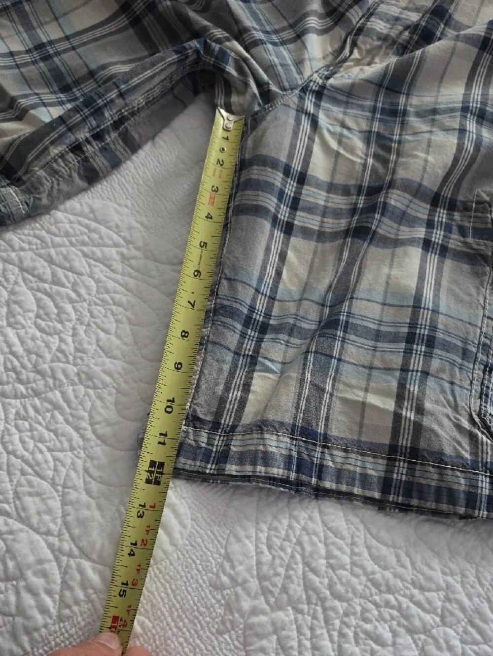 Aeropostale Men’s Plaid Cargo Shorts - Blue & White